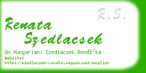 renata szedlacsek business card